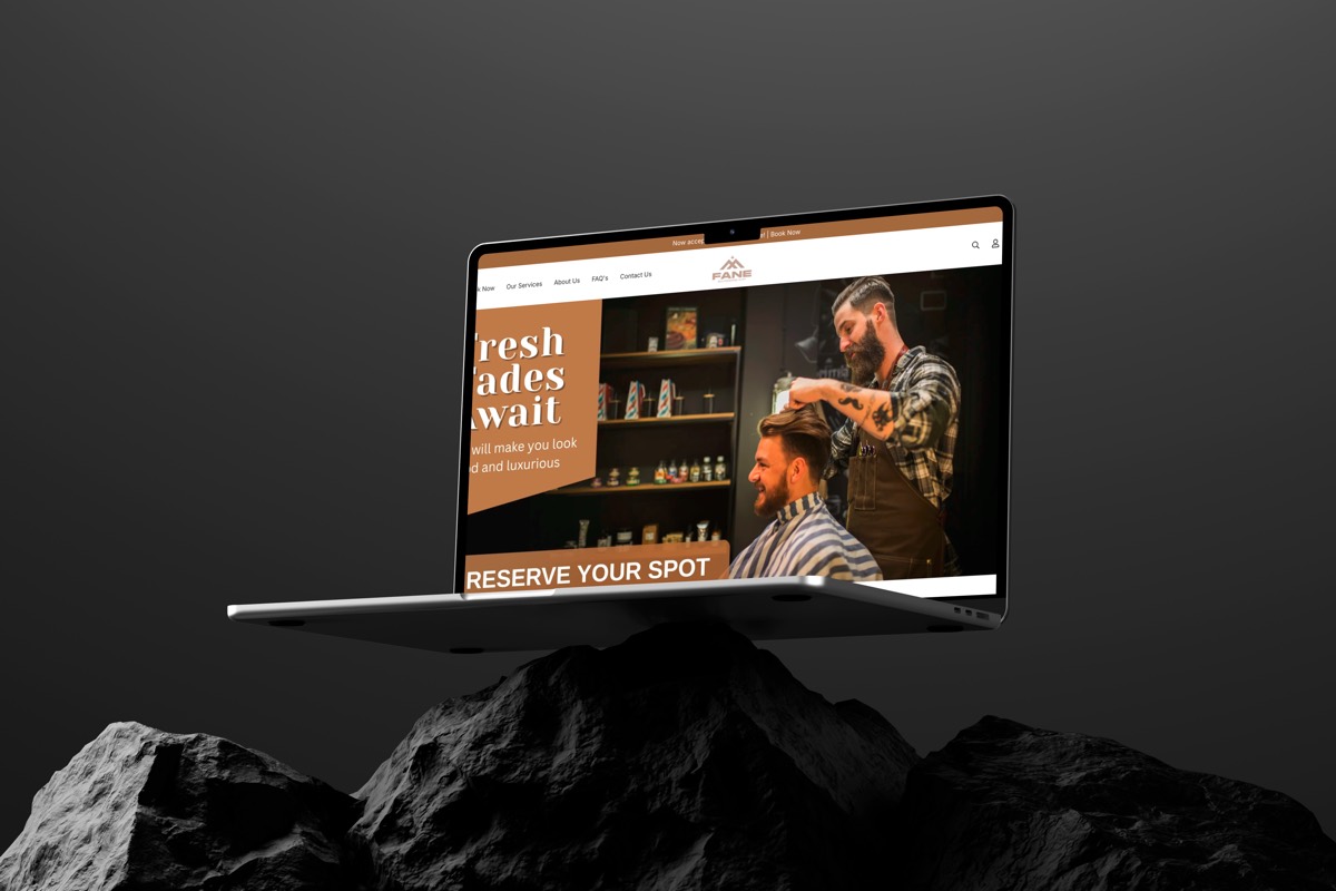 Fane Barber project mockup